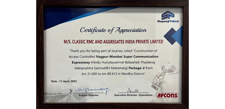 Excellence in infrastructure development - Classic RMC and Aggregates India